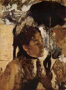 The Woman Play Parasol Edgar Degas